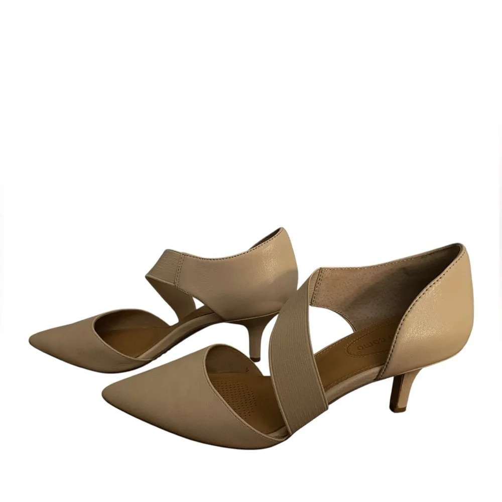 Corso Como Denise Strappy Pumps Tan kitten heel Leather  (2 1/2”)
Size 8.5 
EUC - Picture 8 of 9